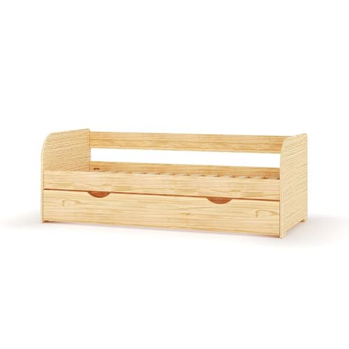 Pack Lit Banquette Gigogne Avec Matelas Bois Massif 80x190 Cm