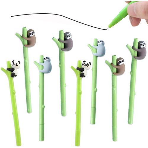 Tianyi-8pcs Stylo Kawaii, Stylo Cute, 0.5mm Papeterie Kawaii, Cute Animaux Avec Thème Panda, Adaptés Aux Enfants, Étudiants Et Adultes.