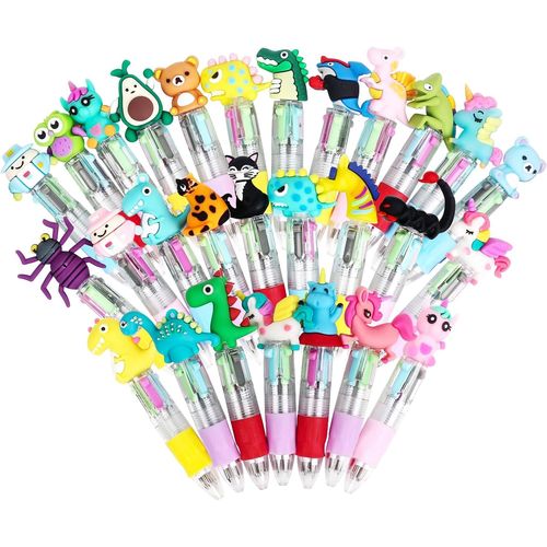 Kalhj-30 Stylo 4 Couleur Stylo Bille Rétractable Fournitures Scolaires Cadeaux De Fête Pochette Cadeau Anniversaire Pour Enfant