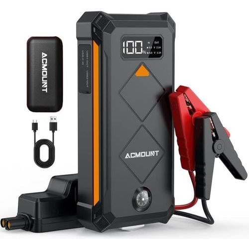 Lbgwp60-Bloc D'alimentation De Démarrage De Voiture 4000 A Pour Véhicule 12 V (Jusqu'à 10 L De Gaz, 8 L Diesel), Chargeur De Batterie Portable Avec Câbles De Démarrage, Lampe De Poche Led, Usb C