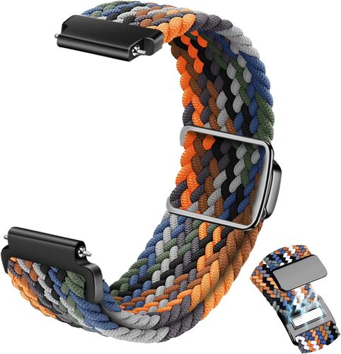 Tressés Sport Bracelet Pour Homme Femme,Sport Élastique Tissées Nylon Remplacement Bracelet Magnétique 20mm 22mm-Coloré