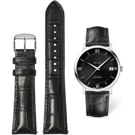 Bracelet De Montre En Cuir Marron Foncé Avec Boucle Dorée Et Système De Dégagement Rapide - 21 Mm | En Stock