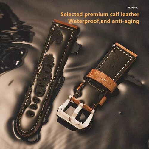 Bracelet De Montre, Bracelet De Remplacement En Cuir Vintage, Bracelet Pour Montres, Bracelet De Remplacement En Cuir Véritable Doux Étanche Avec Outils 24 Mm Pour Panerai