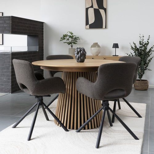 Table À Manger Extensible 4 À 10 Personnes 120-240x120cm - Bois Clair