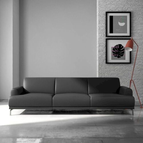 Canapé 3 places en cuir naturel gris ombré