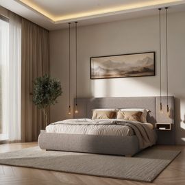 Lit Coffre Avec Sommier À Lattes Ligne Marron 160x200