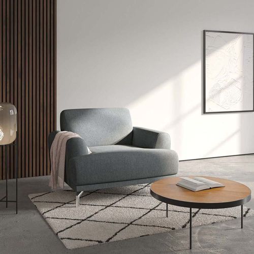 Fauteuil En Polyester Gris Clair