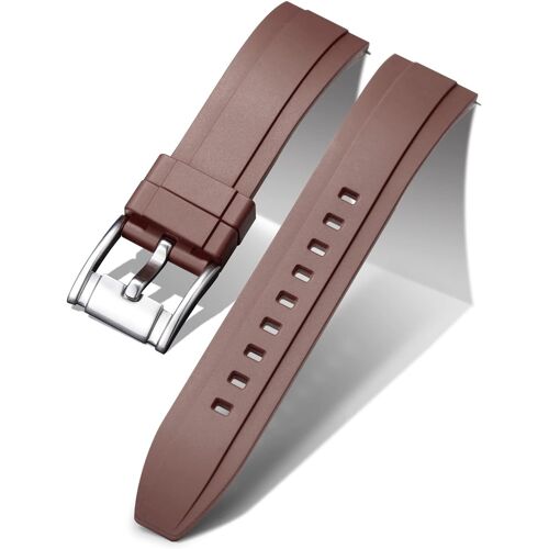 18mm Bracelets De Montre En Silicone À Libération Rapide 18mm 19mm 20mm 21mm 22mm 24mm Sport Remplacement Bracelets Pour Montres Connectées En Caoutchouc Pour Homme Et Femme - Marron