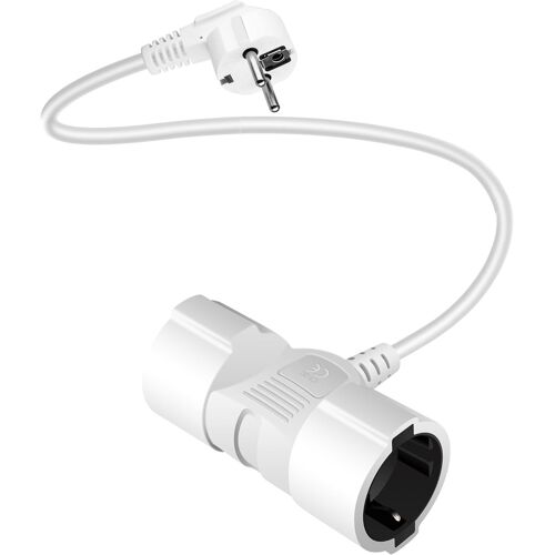 Rallonge électrique double prise-2 prises avec câble flexible-Rallonge d'alimentation avec double prise-Max 3500 W-Convertisseur allemand-Pour maison-Blanc-0,5-22 m