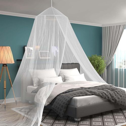 Sept-Grande Moustiquaire De Lit (60 X 250 X 1100 Cm) Pour Lit Double - Filet Fin - Pour Le Voyage Et L'intérieur - Pour L'intérieur Et L'extérieur - Blanc