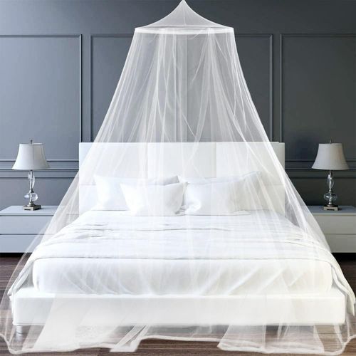 Moustiquaire De Lit,Adulte Tulle Blanc Ciel De Lit,Universelle Double Tulle Tissu Moustiquaire Voyage Exterieure Pliable,Para Simple/Double Enfant Lit