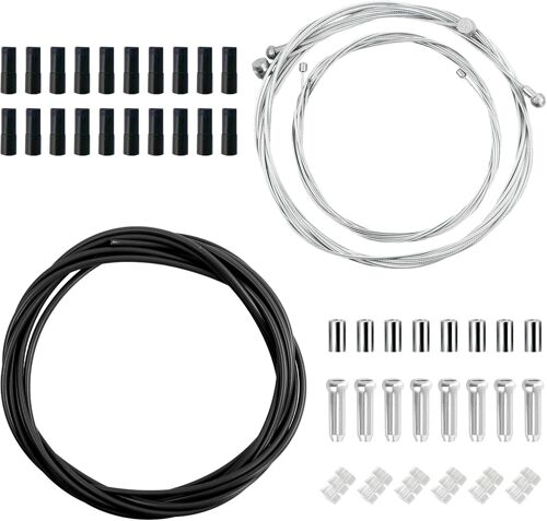 Câbles Et Gaines De Frein Vélo Universel 2.5m, Boîtier De Câble De Changement De Vitesse 2m, 1.1/1.7m Câble De Frein Avant Arrière, 1.55/2.1m Câble De Dérailleur Pour Vélo De Montagne Route (Noir)