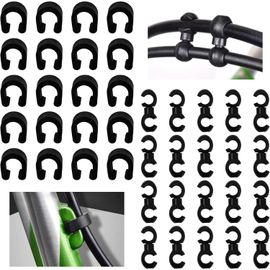 40 Pièces Clip De Câble De Vélo Clips De Câble De Frein Et De Vitesse Clip En C Et Clips En S Kit Clip De Fixation De Câble De Frein Pour Tous Les Types De Vélo Et Accessoires De Vélo,Noir