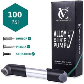 Subzonal-Mini Pompe À Vélo Avec Support De Cadre | Pompe À Vélo En Alliage Avec Support De Cadre | Valves Presta, Schrader Et Dunlop | Pour Route, Montagne, E-Vélo