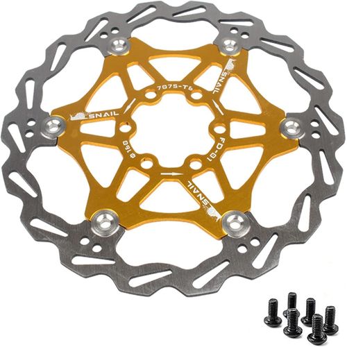 Vélo Disque De Frein Disque De Frein,160mm Vélo Disque De Frein Vélo De Montagne Flottant Disque De Frein Center Lock Vélo Accessoires (D'or 160mm)