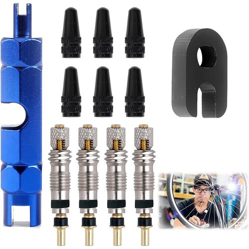 12 Pcs Demonte Obus Valve Presta Cores Pour Remplacement Velo Moto Vis De Soupape Accessoires De Vélo Et Vtt Adaptateur Noyaux De Valve D'insertion De Vélo Français Outil Pour Réparation Valves (A)