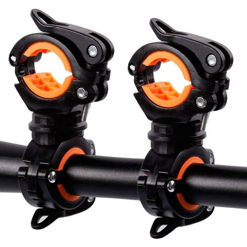 Kalanka-Lot De 2 Colliers De Serrage Pour Lampe De Poche De Vélo Noir Et Jaune Ipx6 Étanche À L'eau