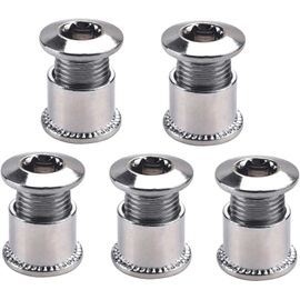 Boulons De Plateau En Alliage D'aluminium Boulons Et Écrous Pour Accessoires De Vélo Boulons De Plateau Simple Pour Vtt Cnc De Course Et Vélos De Route Pédalier M8, Argent, Jeu De 5
