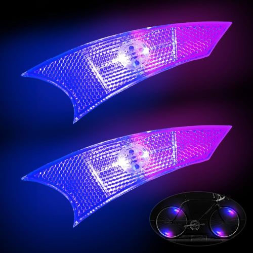 Lot De 2 Lampes Led Étanches À Led Pour Roues De Vélo, 3 Modes D'éclairage Clignotants Pour Vélo Pour Enfants/Adultes.[K152]