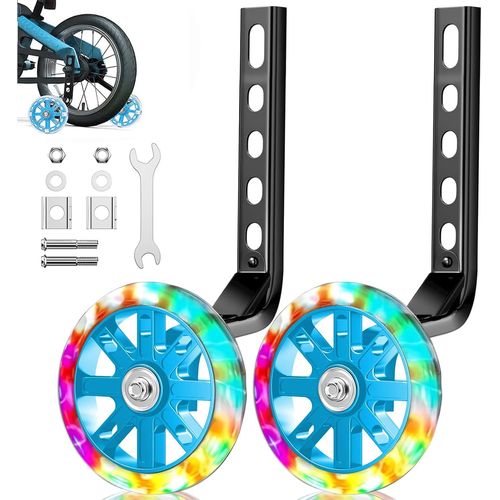 Stabilisateur Roue Velo Enfant,Stabilisateurs Universel Velo Roues Stabilisatrices Vélo,Enfants Roues D'entraînement,Pour 12 14 16 18 20 Pouces,Bleu