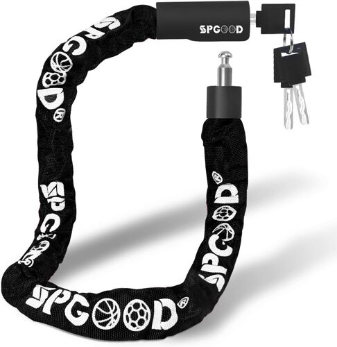 Antivol De Vélo Avec 3 Clés, 90 Cm En Chaîne En Acier De 6 Mm, Cadenas De Vélo Avec Housse Étanche, Antivol Haute Sécurité Pour Vélo, Vélo Électrique, Vtt, Moto(Noir)