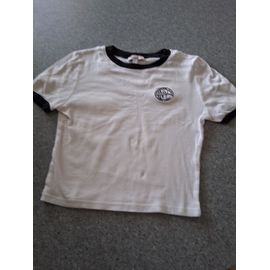 T-Shirt Court "Jennyfer" Blanc Et Noir "T-S" Femme