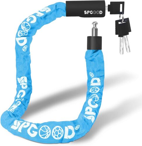 Tianyi-Antivol De Vélo Avec 3 Clés, 90 Cm En Chaîne En Acier De 6 Mm, Cadenas De Vélo Avec Housse Étanche, Antivol Haute Sécurité Pour Vélo, Vélo Électrique, Vtt, Moto(Bleu Clair)