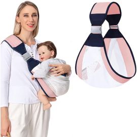 Écharpe Porte-Bébé Respirante (Rose), Pour Sortir Sans Effort, Écharpe Porte-Bébé Réglable Pour Nouveau-Nés Et Tout-Petits Jusqu'à 40 Lb