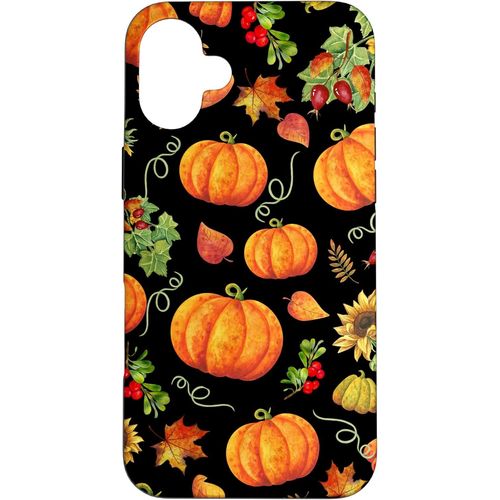 Kalanka-Halloween Automne Citrouille Épice Récolte Automne Plaid Tombant Coque Pour Iphone 16 Plus