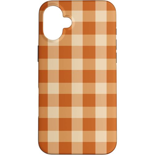 Kalanka-Plaid Thanksgiving \U2013 Vichy Orange Brûlé Pour Une Ambiance D'automne Confortable Coque Pour Iphone 16 Plus