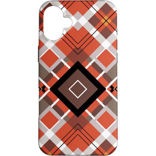 Kalanka-Orange Plaid Halloween Automne Automne Citrouilles Match Coque Pour Iphone 16 Plus