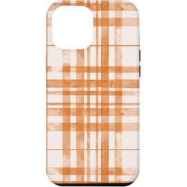 Kalanka-Coque Pour Iphone 14 Pro Max Orange Vintage Motif Plaid Automne Automne Esthétique