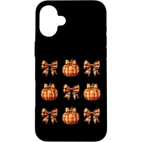 Kalanka-Coque Pour Iphone 16 Plus Halloween Aquarelle Citrouille Automne Buffalo Plaid Coquette Bow