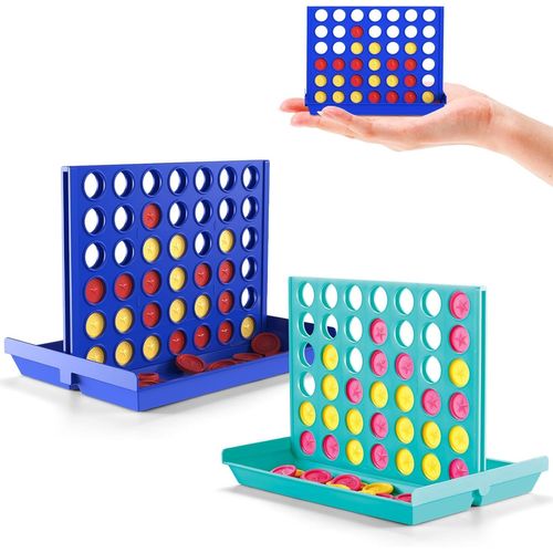 Puissance 4 Format Poche-2 Pack Pour Enfants De 3+ Ans, Jeu De Voyage Parfait Pour Enfants, Jouet Éducatif Classique,Idéal Pour Voiture & Avion, Jeu De Stratégie Portable Pour 2 Joueurs[Z1595]