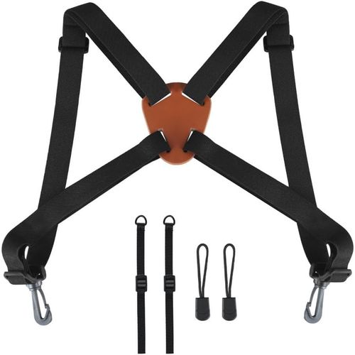 EPKH-Harnais Jumelles et Appareil Photo, Sangle Bandoulière élastique réglable en cuir, Courroie de Poitrine Réglable avec Système d'attaches Rapides pour Chasse, Randonnée, Observation des Oiseaux
