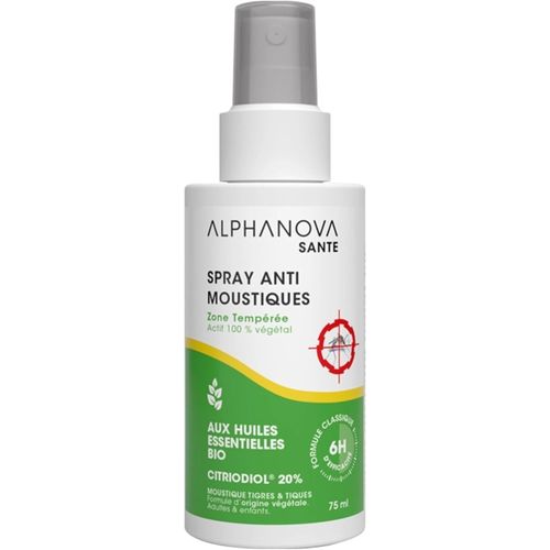 Spray Anti Moustiques Naturel - Très Efficace - Zones Temperées - Europe - A L'ecalyptus - Formule Naturelle -75ml 