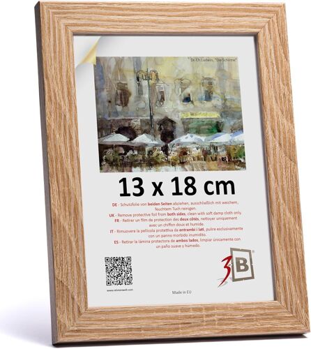 Cadre de l'image HIT - Blanc rustique (blanc vieilli optiquement avec grain de bois visible) - 15x20 cm - cadre photo en bois avec verre acrylique
