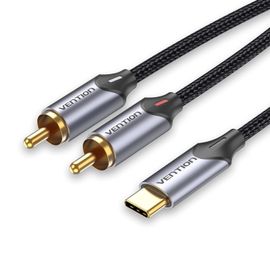 KALANKA-Câble RCA de Type C vers 2 RCA, Câble Audio de Type C vers Double Câble RCA, Câble Adaptateur USB-C vers Jack Audio pour Téléphone, Amplificateur, Home Cinéma, Enceinte, HDTV etc. -3m