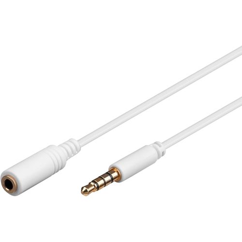 Câble de Rallonge Audio et pour Casque AUX, 4 Pôles, 3.5 mm Slim, CU, 2 m Longueur de Câble