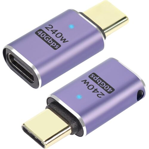 NFGR-240W 40Gbps Usb C Adaptateur Usb C 4.0 Mâle À Femelle Connecteur, Indicateur Led, Soutien Transmission Audio Et Vidéo 8K, Pour Smartphone Tablette Steam Deck, 2 Pcs