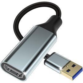 KALANKA-Adaptateur USB vers HDMI pour moniteur, convertisseur HDMI 1080p, connecteur de câble de sortie pour ordinateur, ordinateur portable, bureau avec plusieurs Windows 11/10/8.1/8/7, Mac (USB