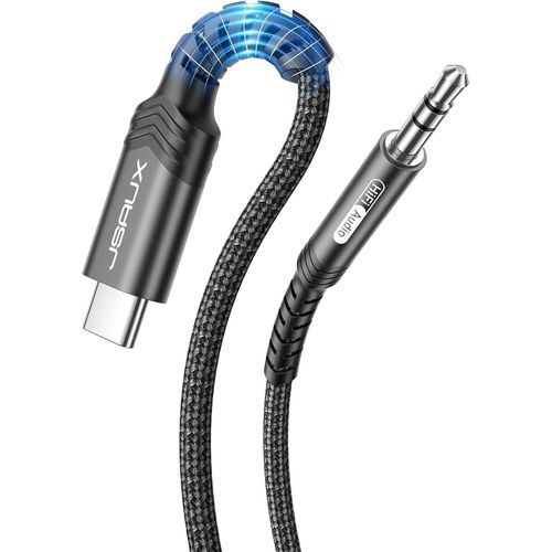 Câble USB C vers 3,5mm Jack 3m, Type C 3,5mm Mâle Adaptateur Jack Stéréo Voiture auxiliaire Compatible avec iPhone 15 Pro Max/15 Plus, Samsung Galaxy S23 S22 Ultra, iPad Pro, Huawei P40-noir