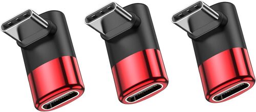 Usb C Adaptateur À 90 Degrés C Mâle À C Femelle Usb C Adaptateur Extender Type-C Data Transmission Pd100W Charge Rapide Et 8K @ 60Hz Passage Pour Les Accessoires De Pont Vapeur