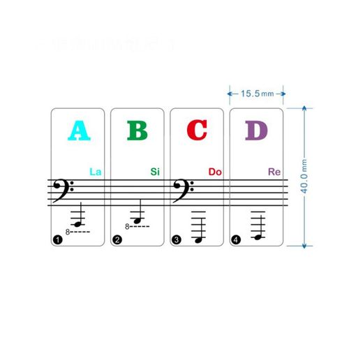 Étiquettes Autocollantes Pour Clavier De Piano 88/61/54/49 Touches
