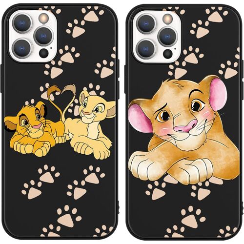 KAL-[2 Pack Noir Coque Pour Xiaomi Redmi Note 13 4G 6,67,Étui Avec Mignon Lion Anime Motif Animaux,Mince Silicone Tpu Bumper Housse Antichoc Protection Cover Pour Xiaomi Redmi Note 13 4G,Kawaii