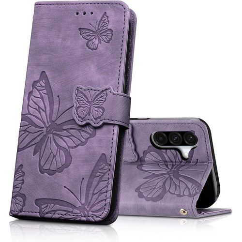 Kal-Coque Pour Samsung Galaxy A56 5g, Housse En Cuir Pu Etui À Rabat,Magnétique Pochette Portefeuille Étui De Protection Pour Samsung Galaxy A56 5g, Viola