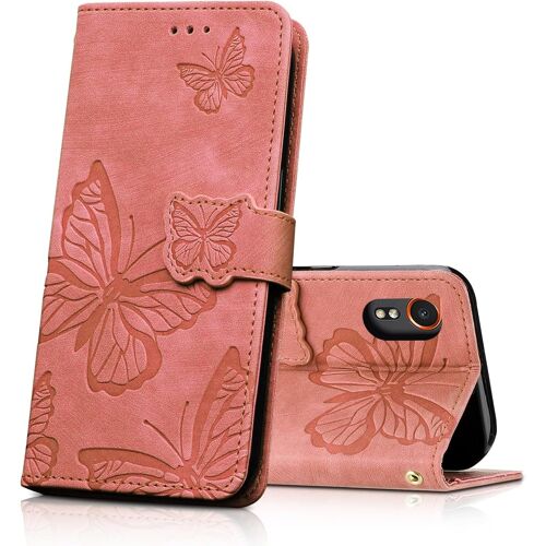 SJZG-Coque Pour Samsung Galaxy Xcover7, Housse En Cuir Pu Etui À Rabat,Magnétique Pochette Portefeuille Étui De Protection Pour Samsung Galaxy Xcover7, Rosa