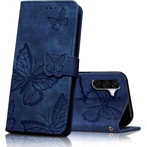 Kal-Coque Pour Samsung Galaxy A56 5g, Housse En Cuir Pu Etui À Rabat,Magnétique Pochette Portefeuille Étui De Protection Pour Samsung Galaxy A56 5g, Blu