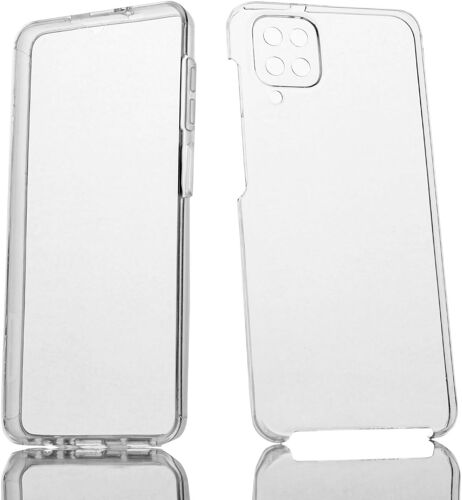 KAL-Coque Pour Samsung Galaxy A12 Silicone Transparent Housse Antichoc Double Face 360 Degrés Etui Arrière Et Avant - Protection Complète De Votre Téléphone Portable