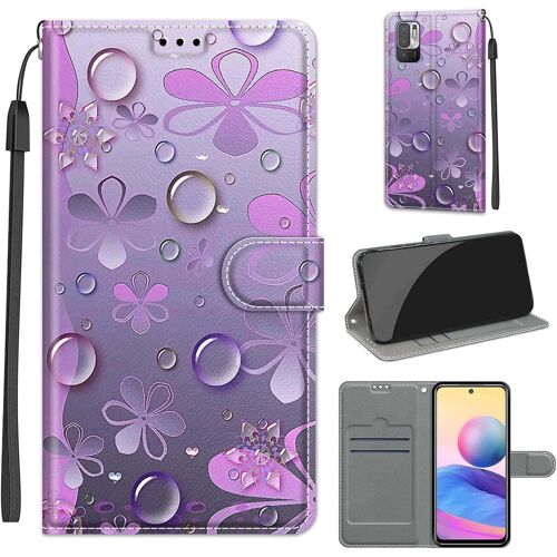KAL-Coque Pour Xiaomi Redmi Note 10 5G / Xiaomi Poco M3 Pro 5G, Premium Pu Etui Housse Fonction Stand Porte Carte Flip Compatible Pour Xiaomi Redmi Note 10 5G